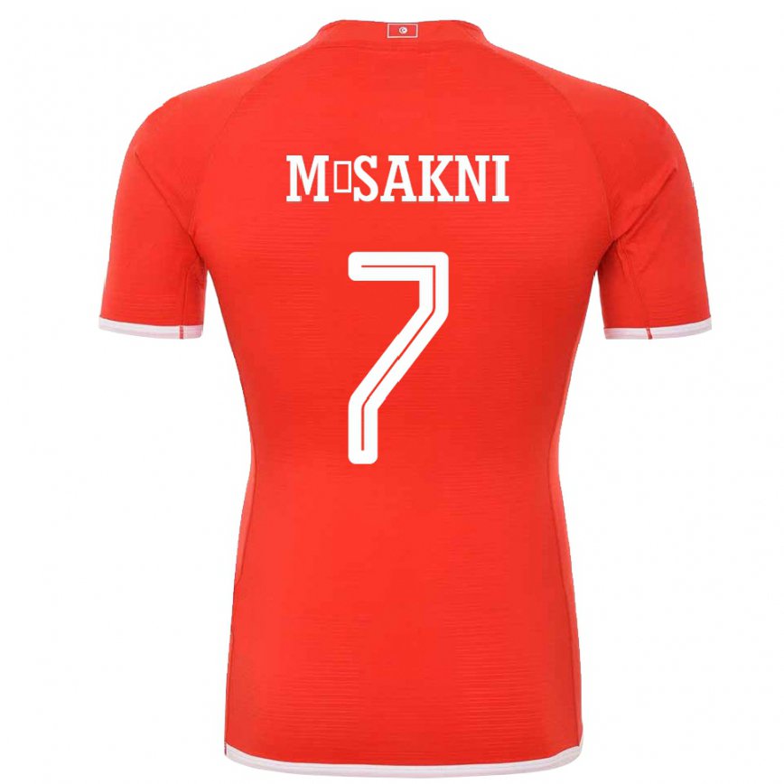 Hombre Camiseta Túnez Youssef M Sakni #7 Rojo 1ª Equipación 22-24