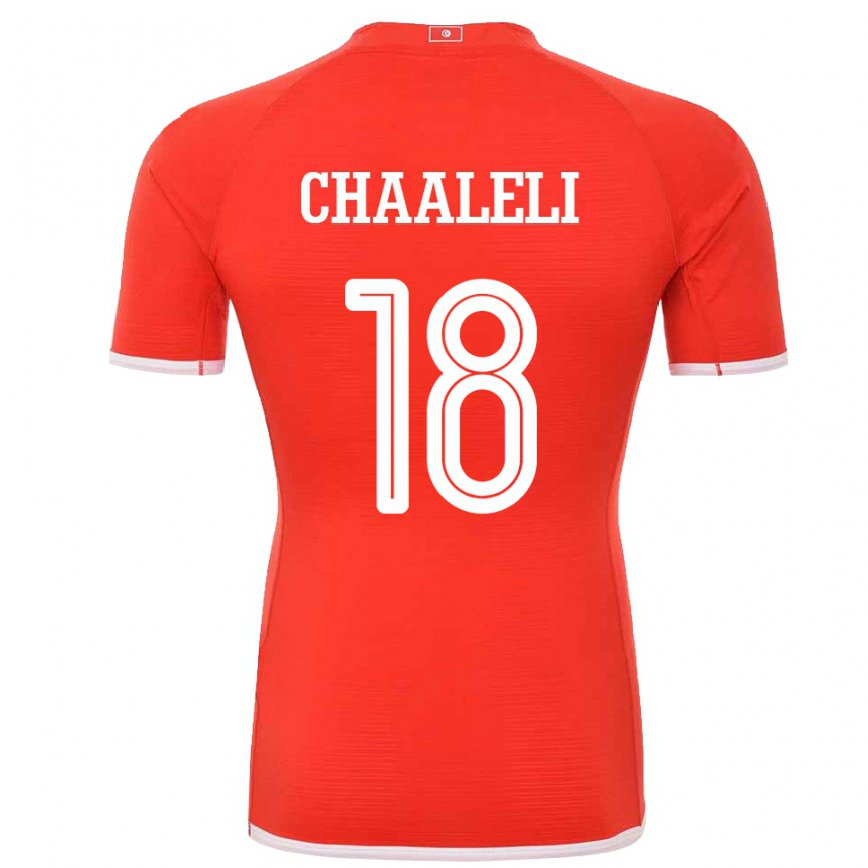 Hombre Camiseta Túnez Ghaliene Chaaleli #18 Rojo 1ª Equipación 22-24