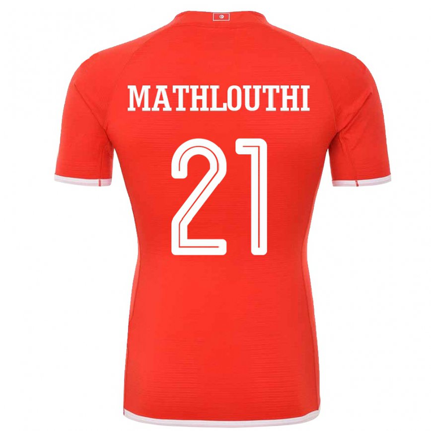 Hombre Camiseta Túnez Hamza Mathlouthi #21 Rojo 1ª Equipación 22-24