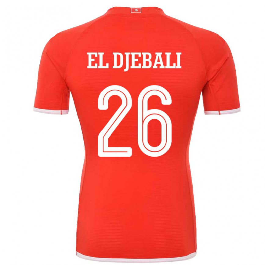 Hombre Camiseta Túnez Chaim El Djebali #26 Rojo 1ª Equipación 22-24