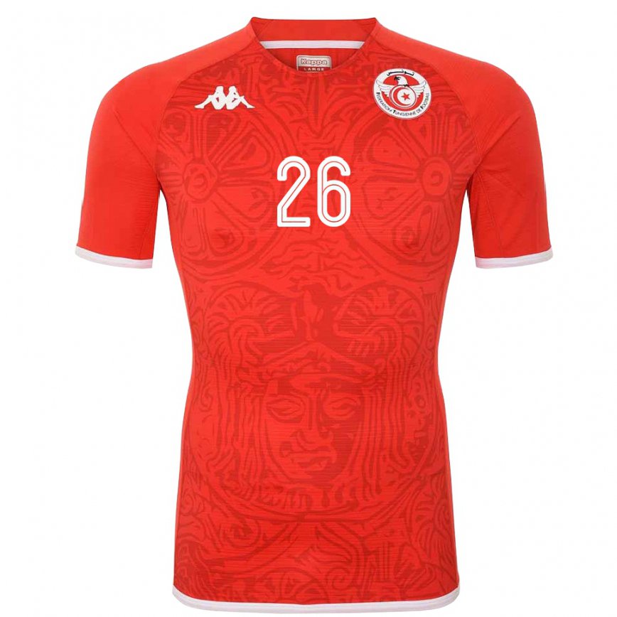 Hombre Camiseta Túnez Chaim El Djebali #26 Rojo 1ª Equipación 22-24