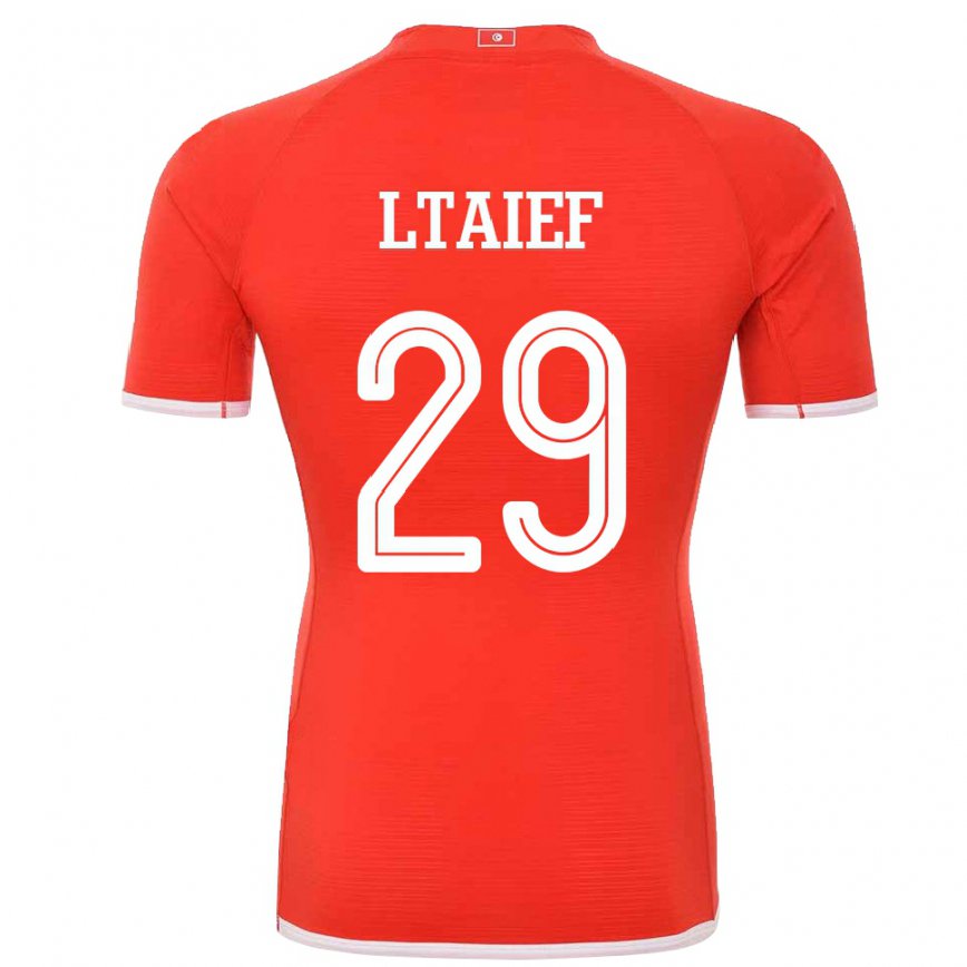 Hombre Camiseta Túnez Sayfallah Ltaief #29 Rojo 1ª Equipación 22-24