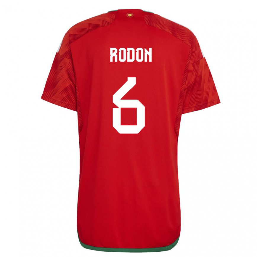 Hombre Camiseta Gales Joe Rodon #6 Rojo 1ª Equipación 22-24