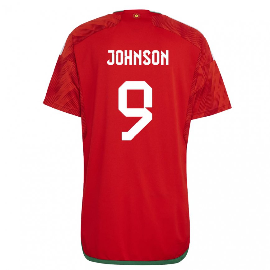 Hombre Camiseta Gales Brennan Johnson #9 Rojo 1ª Equipación 22-24