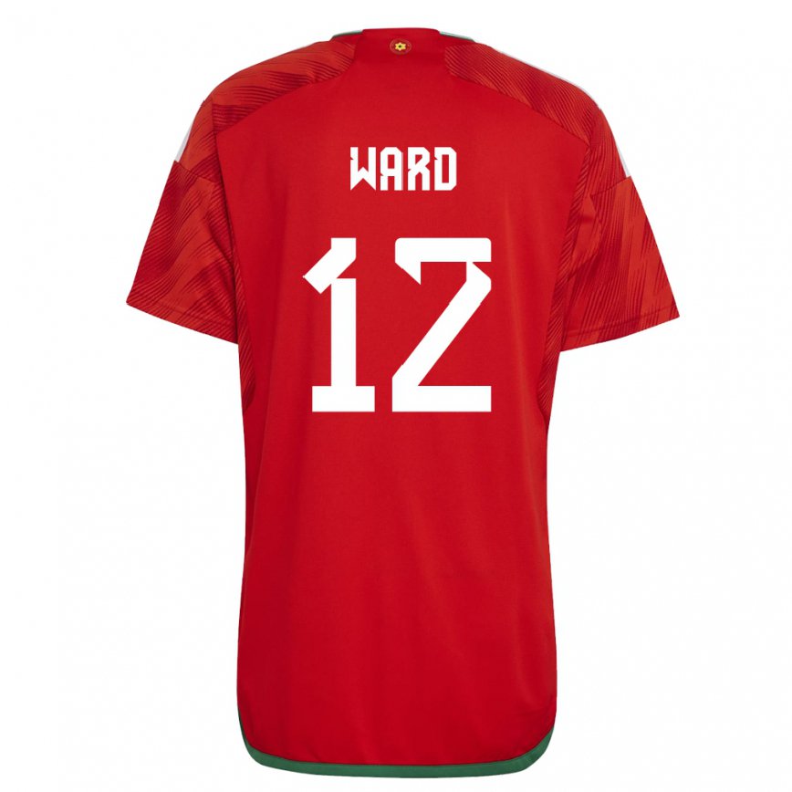 Hombre Camiseta Gales Danny Ward #12 Rojo 1ª Equipación 22-24