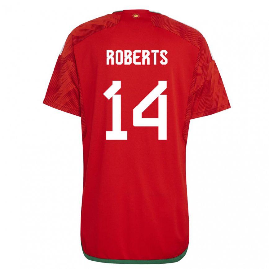 Hombre Camiseta Gales Connor Roberts #14 Rojo 1ª Equipación 22-24