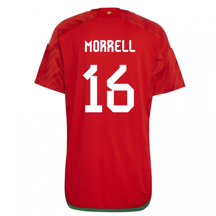 Hombre Camiseta Gales Joe Morrell #16 Rojo 1ª Equipación 22-24