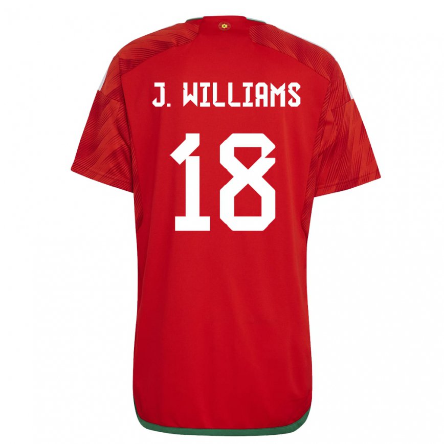 Hombre Camiseta Gales Jonathan Williams #18 Rojo 1ª Equipación 22-24