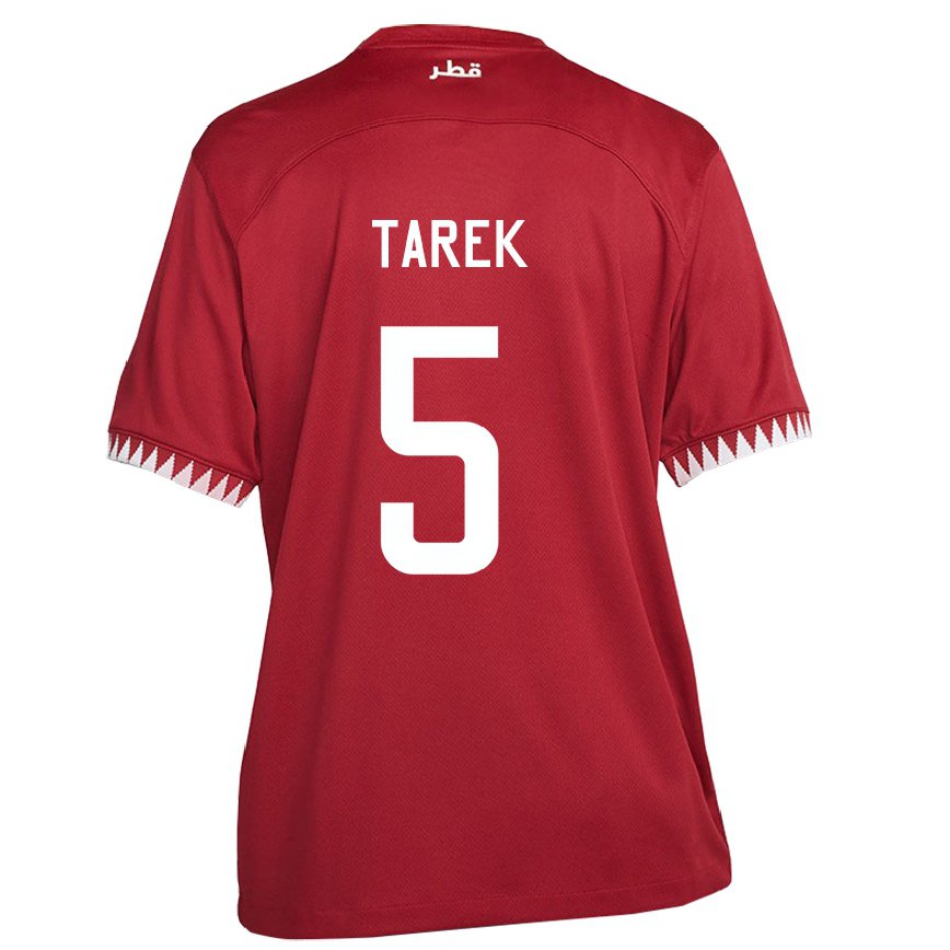 Hombre Camiseta Catar Tarek Salman #5 Granate 1ª Equipación 22-24