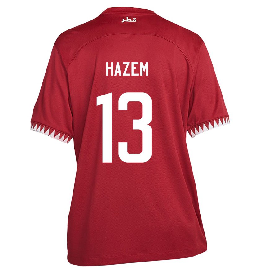 Hombre Camiseta Catar Hazem Shehata #13 Granate 1ª Equipación 22-24