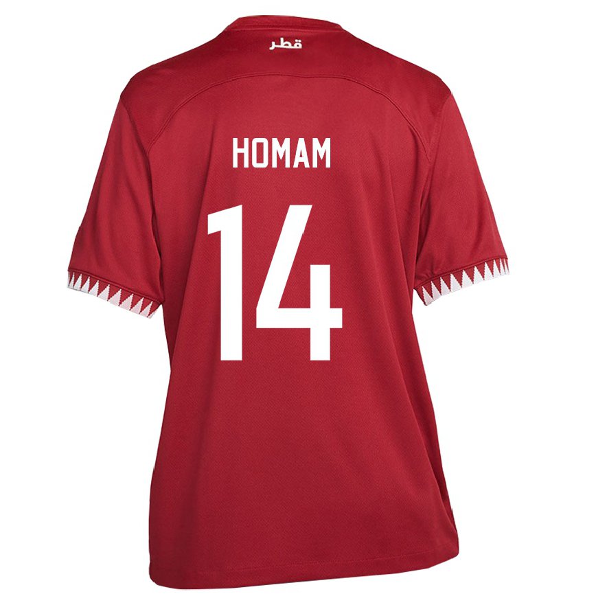 Hombre Camiseta Catar Homam Ahmed #14 Granate 1ª Equipación 22-24