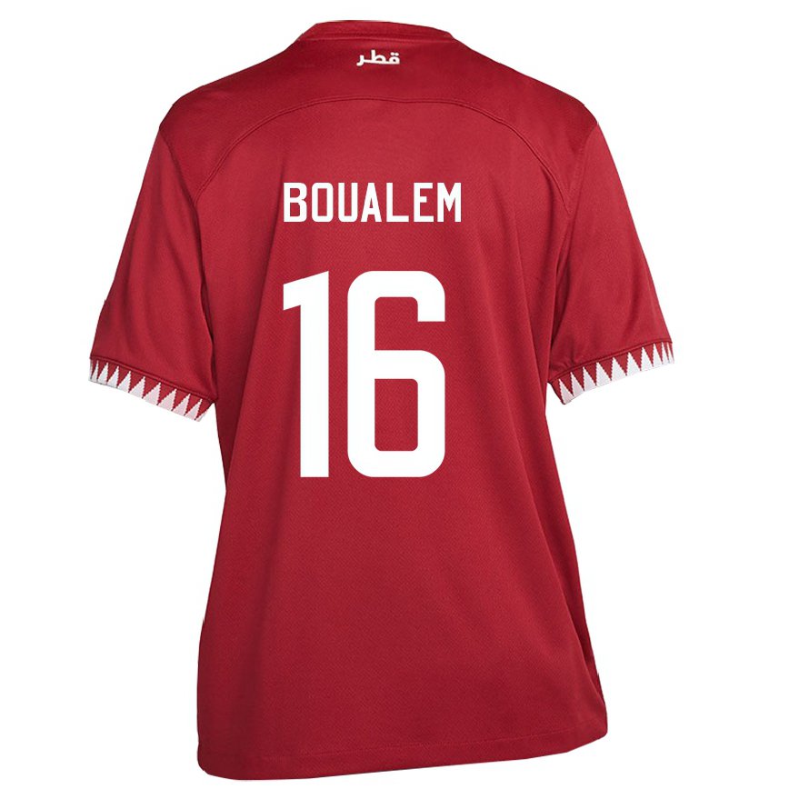 Hombre Camiseta Catar Boualem Khoukhi #16 Granate 1ª Equipación 22-24