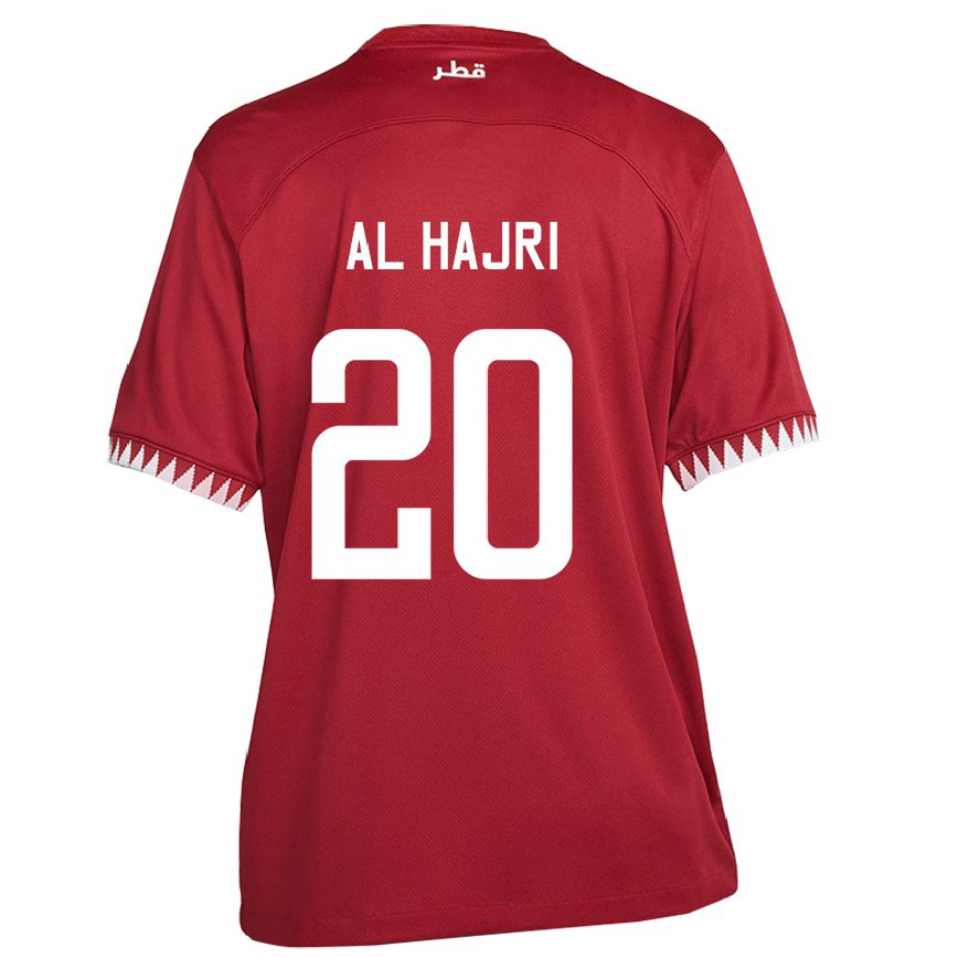 Hombre Camiseta Catar Salem Al Hajri #20 Granate 1ª Equipación 22-24