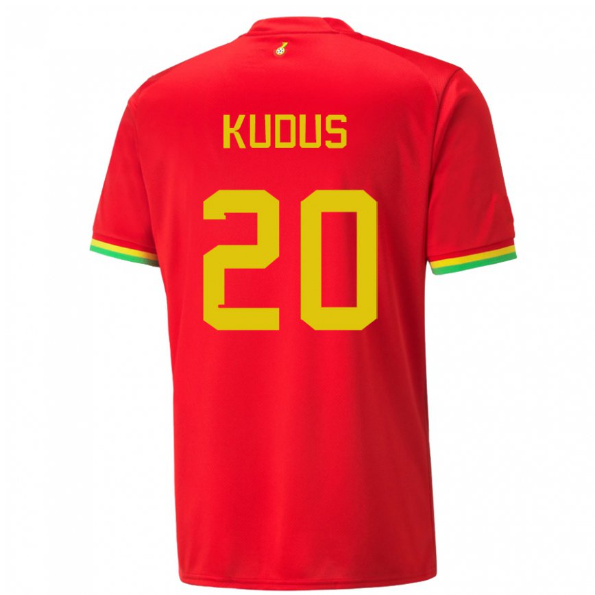 Hombre Camiseta Ghana Mohammed Kudus #20 Rojo 2ª Equipación 22-24