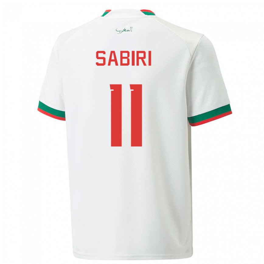 Hombre Camiseta Marruecos Abdelhamid Sabiri #11 Blanco 2ª Equipación 22-24