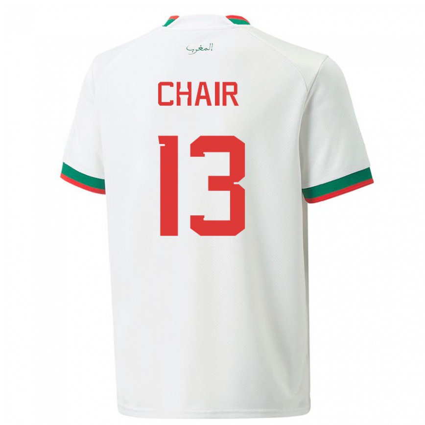 Hombre Camiseta Marruecos Iliass Chair #13 Blanco 2ª Equipación 22-24