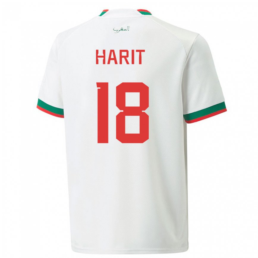 Hombre Camiseta Marruecos Amine Harit #18 Blanco 2ª Equipación 22-24