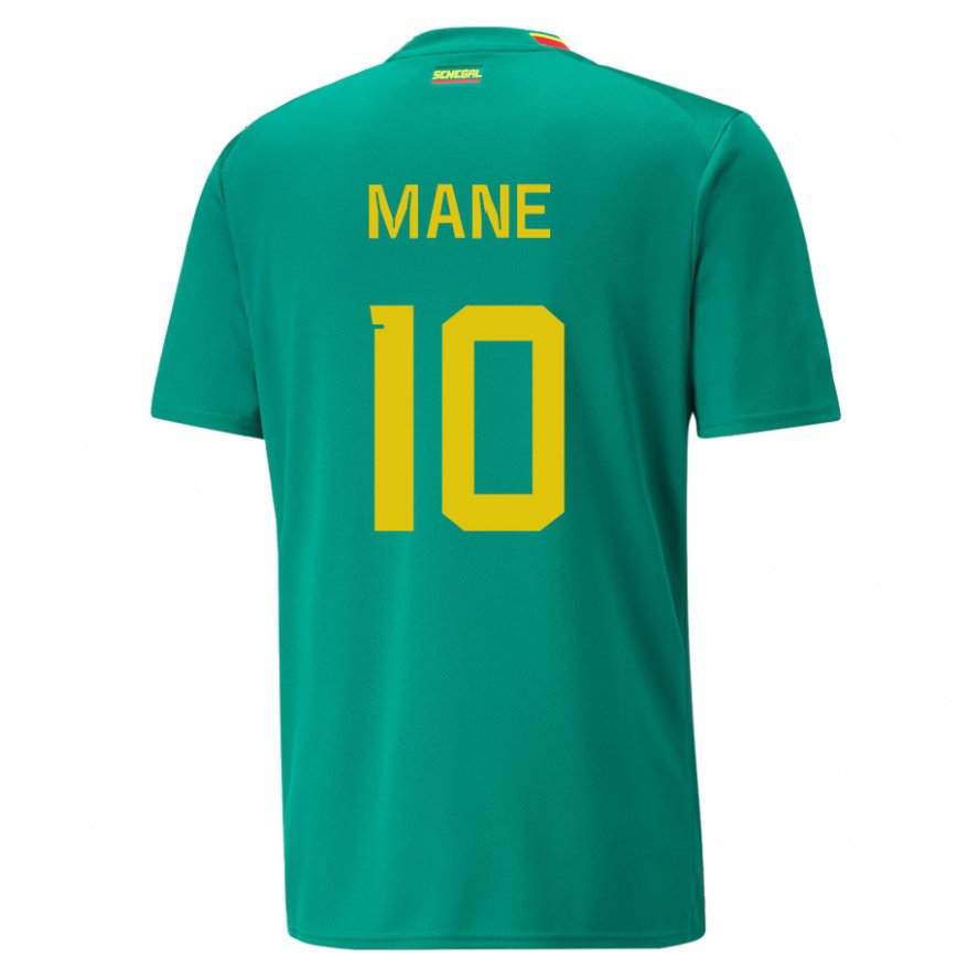 Hombre Camiseta Senegal Sadio Mane #10 Verde 2ª Equipación 22-24