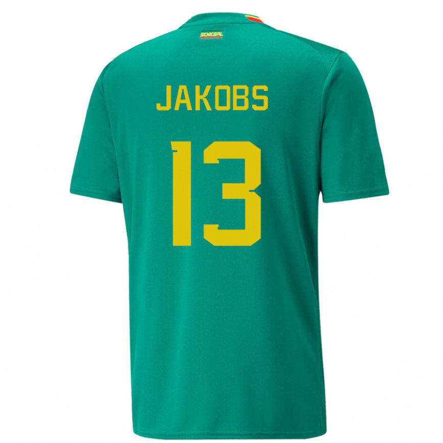 Hombre Camiseta Senegal Ismail Jakobs #13 Verde 2ª Equipación 22-24