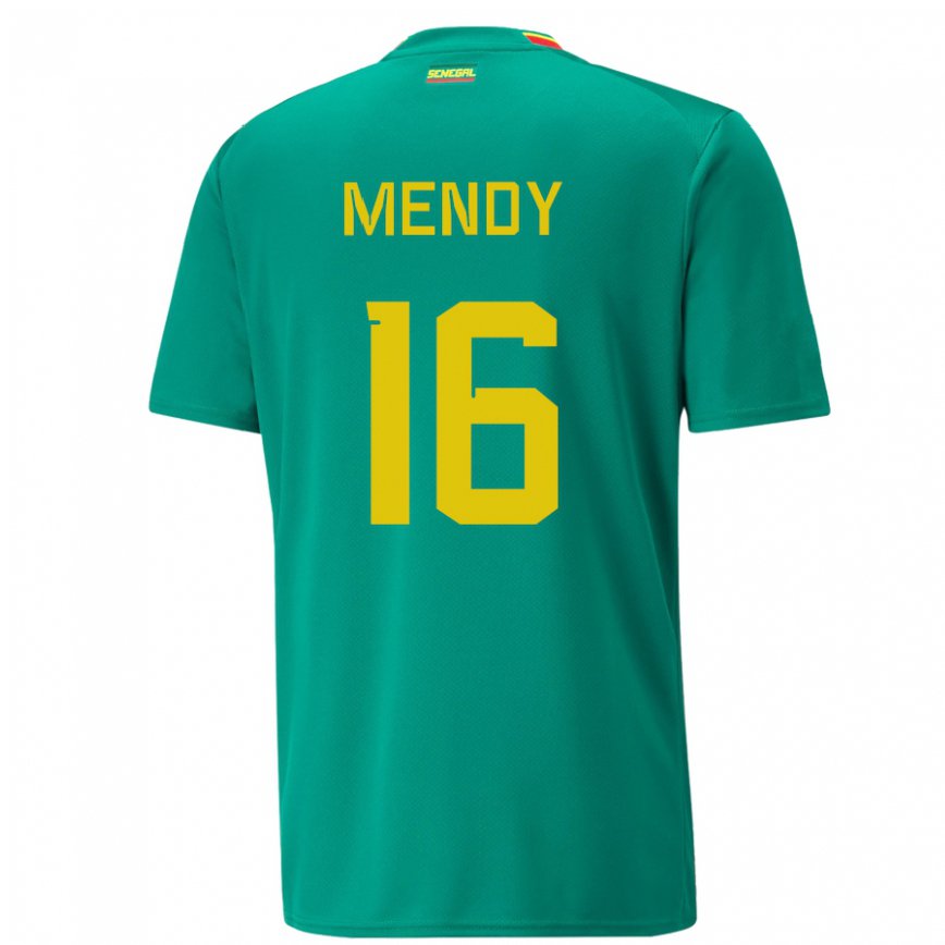 Hombre Camiseta Senegal Edouard Mendy #16 Verde 2ª Equipación 22-24