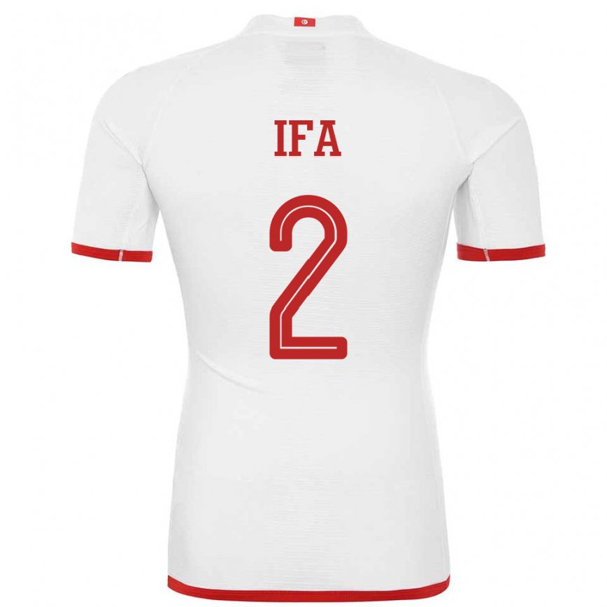 Hombre Camiseta Túnez Bilel Ifa #2 Blanco 2ª Equipación 22-24