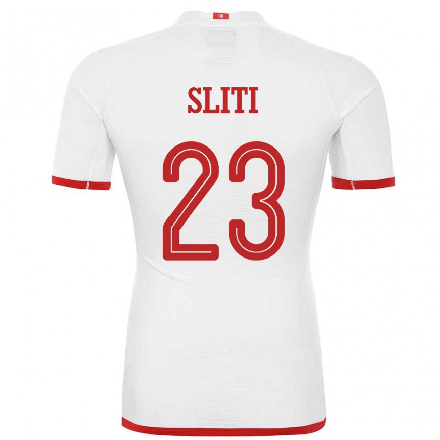 Hombre Camiseta Túnez Naim Sliti #23 Blanco 2ª Equipación 22-24