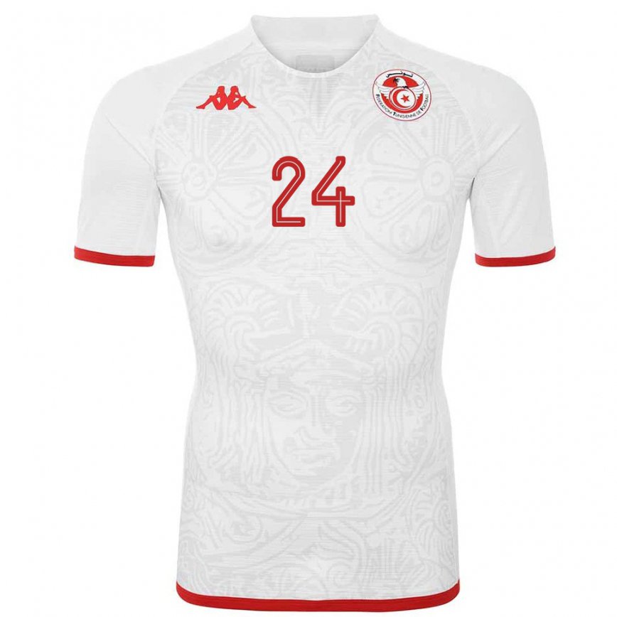 Hombre Camiseta Túnez Rami Kaib #24 Blanco 2ª Equipación 22-24