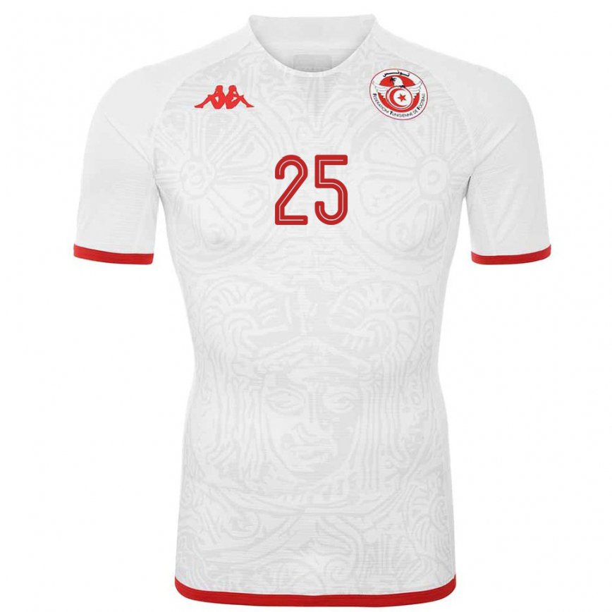 Hombre Camiseta Túnez Anis Ben Slimane #25 Blanco 2ª Equipación 22-24