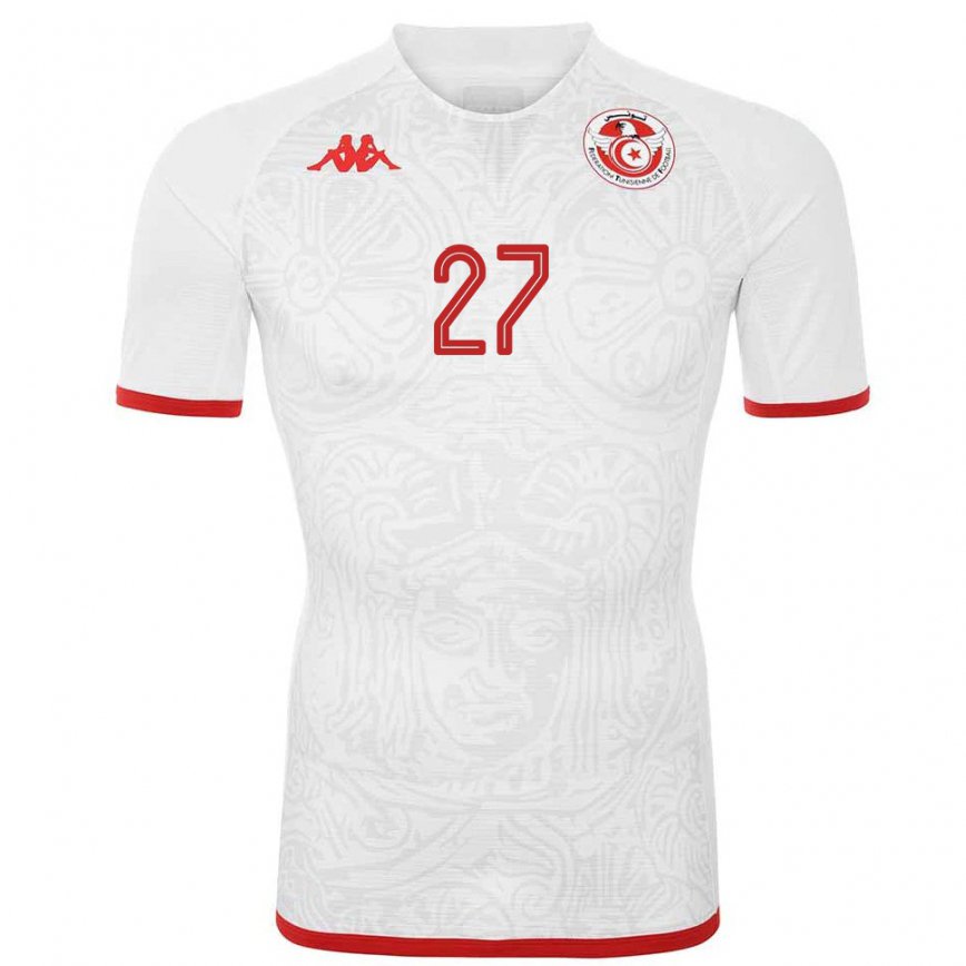 Hombre Camiseta Túnez Issam Jebali #27 Blanco 2ª Equipación 22-24