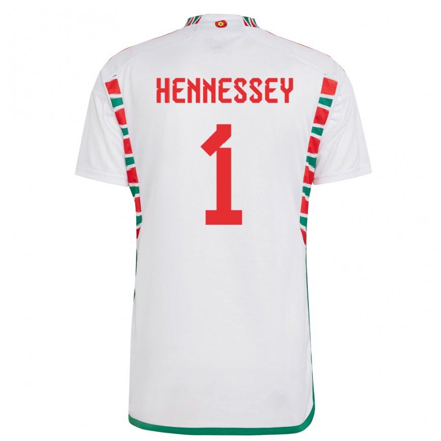 Hombre Camiseta Gales Wayne Hennessey #1 Blanco 2ª Equipación 22-24