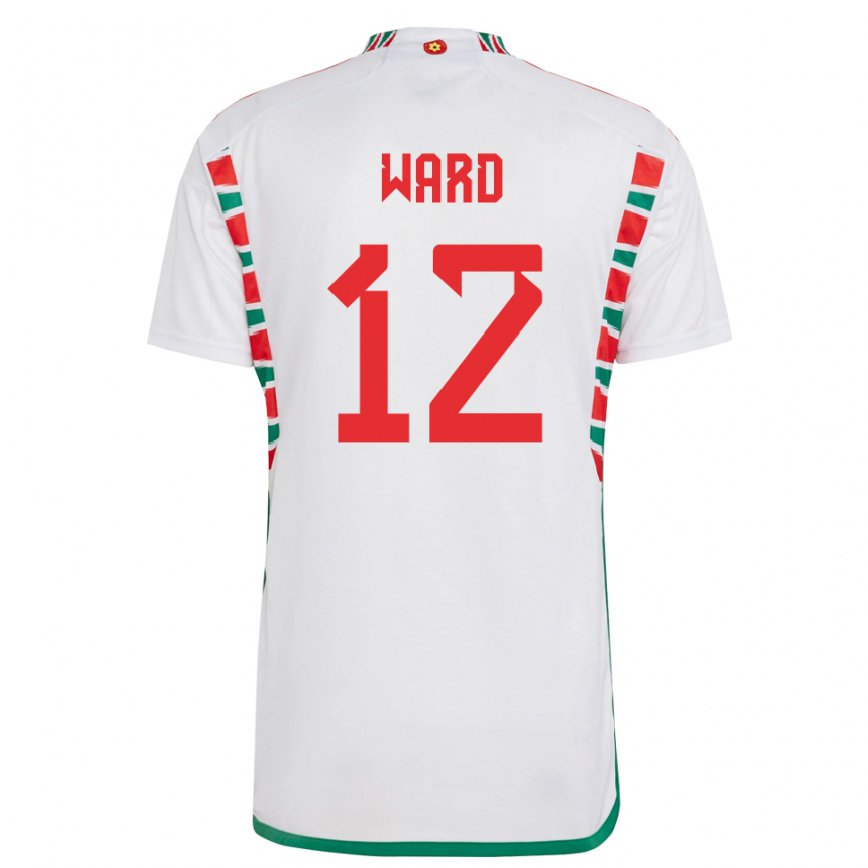 Hombre Camiseta Gales Danny Ward #12 Blanco 2ª Equipación 22-24