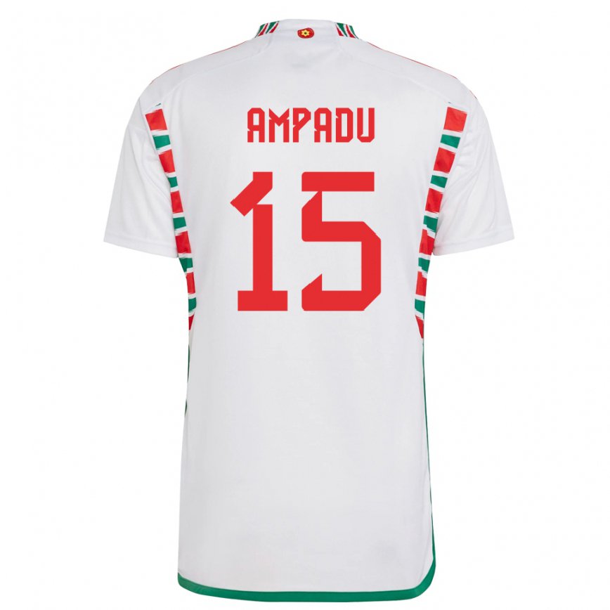 Hombre Camiseta Gales Ethan Ampadu #15 Blanco 2ª Equipación 22-24