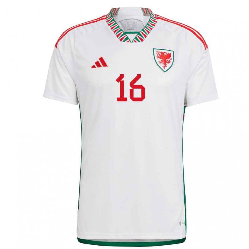 Hombre Camiseta Gales Joe Morrell #16 Blanco 2ª Equipación 22-24