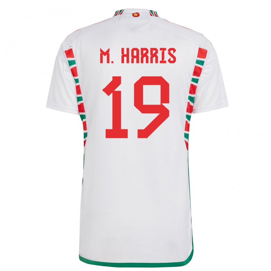 Hombre Camiseta Gales Mark Harris #19 Blanco 2ª Equipación 22-24