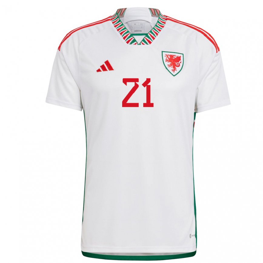 Hombre Camiseta Gales Tom King #21 Blanco 2ª Equipación 22-24