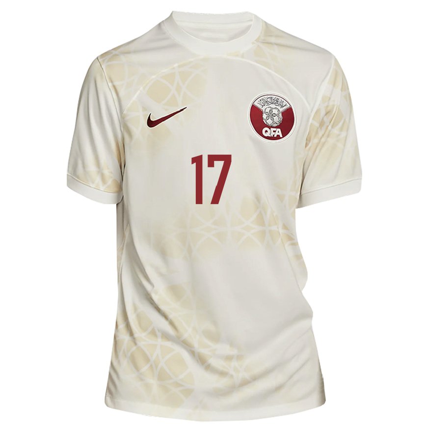 Hombre Camiseta Catar Abdelrahman Fahmi Moustafa #17 Beis Dorado 2ª Equipación 22-24