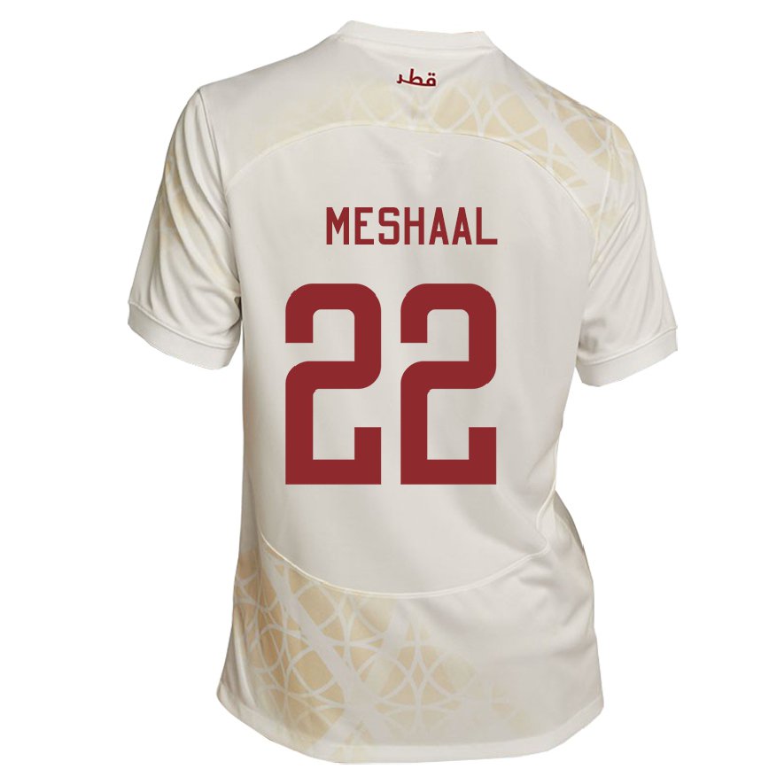 Hombre Camiseta Catar Meshaal Barsham #22 Beis Dorado 2ª Equipación 22-24