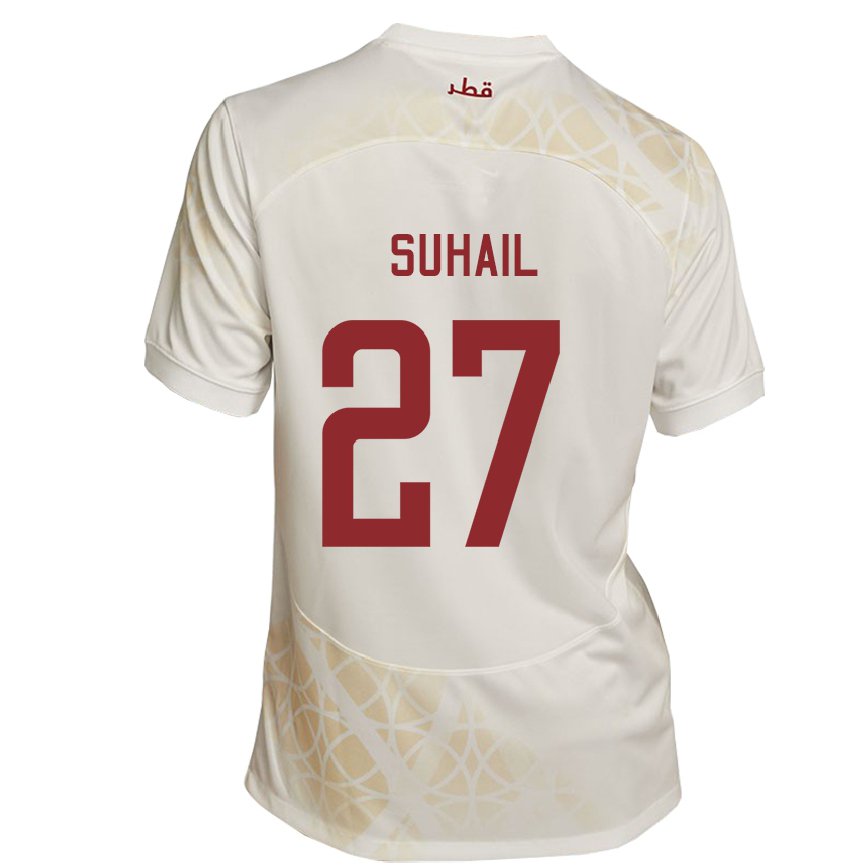 Hombre Camiseta Catar Ahmed Suhail #27 Beis Dorado 2ª Equipación 22-24