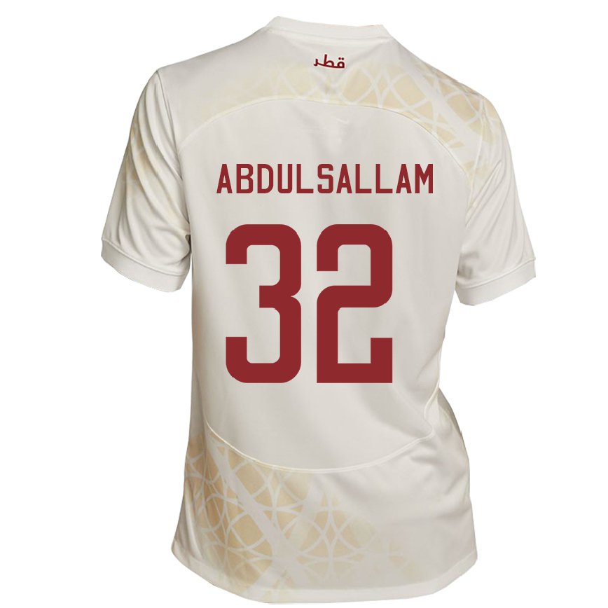 Hombre Camiseta Catar Jassem Gaber Abdulsallam #32 Beis Dorado 2ª Equipación 22-24