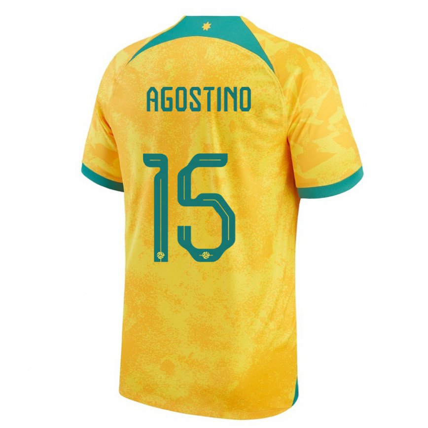 Mujer Camiseta Australia Nick D'agostino #15 Dorado 1ª Equipación 22-24