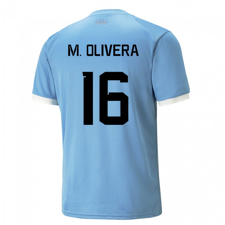 Mujer Camiseta Uruguay Mathias Olivera #16 Azul 1ª Equipación 22-24