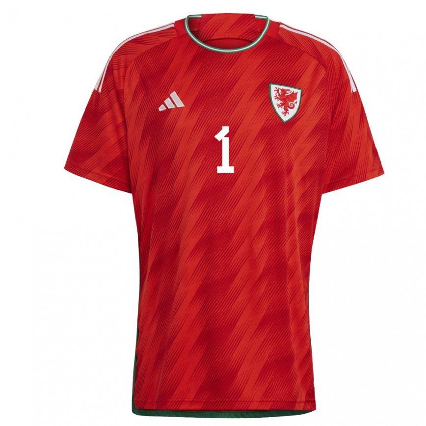 Mujer Camiseta Gales Wayne Hennessey #1 Rojo 1ª Equipación 22-24