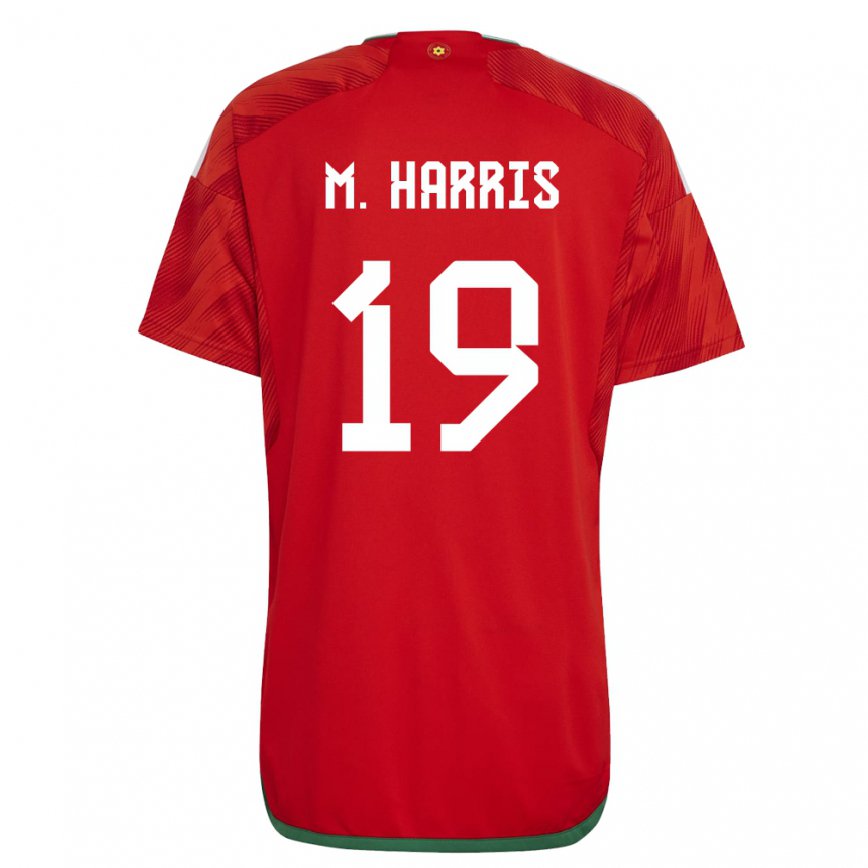 Mujer Camiseta Gales Mark Harris #19 Rojo 1ª Equipación 22-24