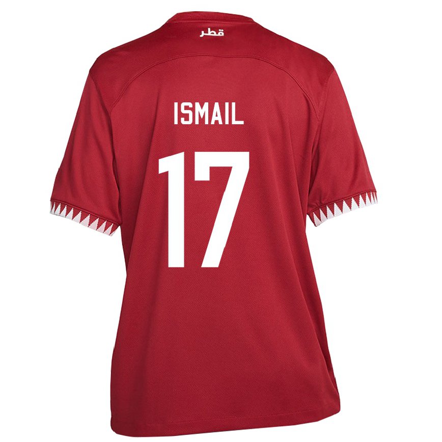 Mujer Camiseta Catar Ismail Mohamad #17 Granate 1ª Equipación 22-24