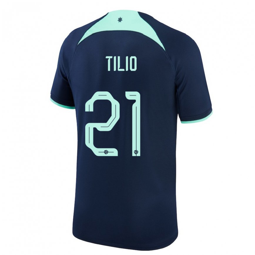 Mujer Camiseta Australia Marco Tilio #21 Azul Oscuro 2ª Equipación 22-24