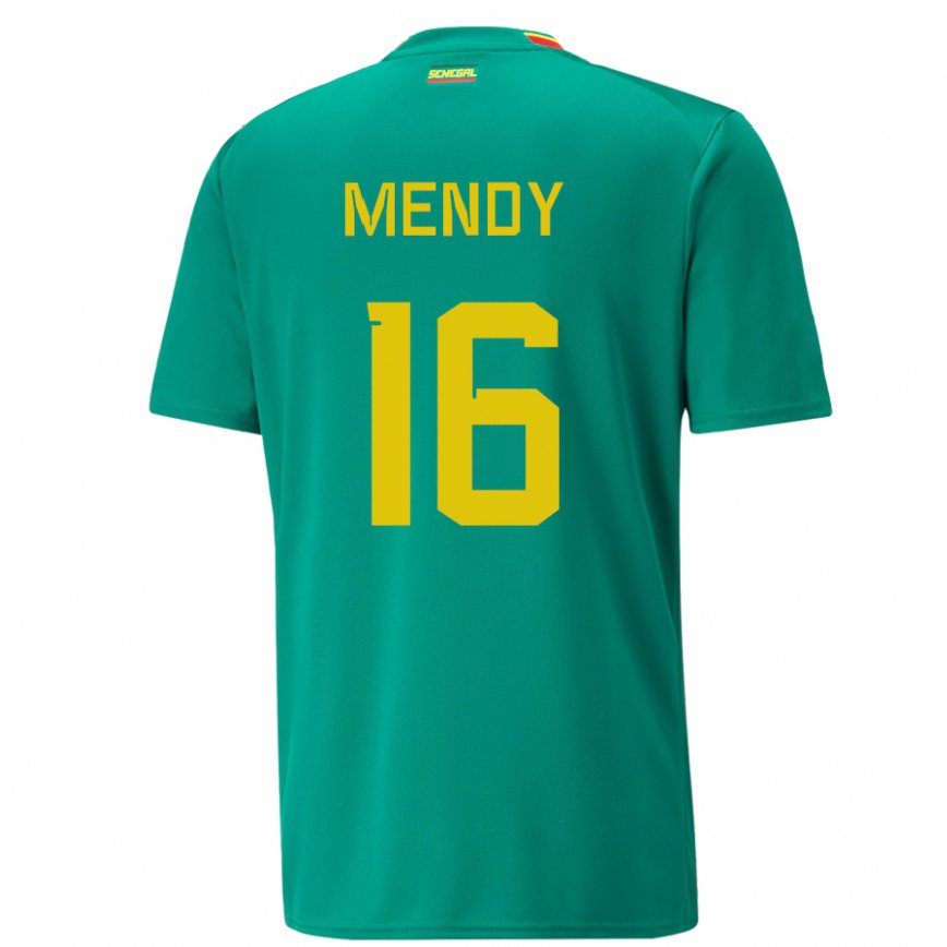 Mujer Camiseta Senegal Edouard Mendy #16 Verde 2ª Equipación 22-24