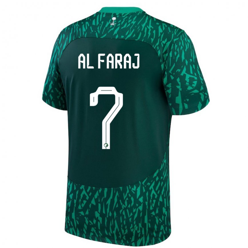 Mujer Camiseta Arabia Saudita Salman Al Faraj #7 Verde Oscuro 2ª Equipación 22-24