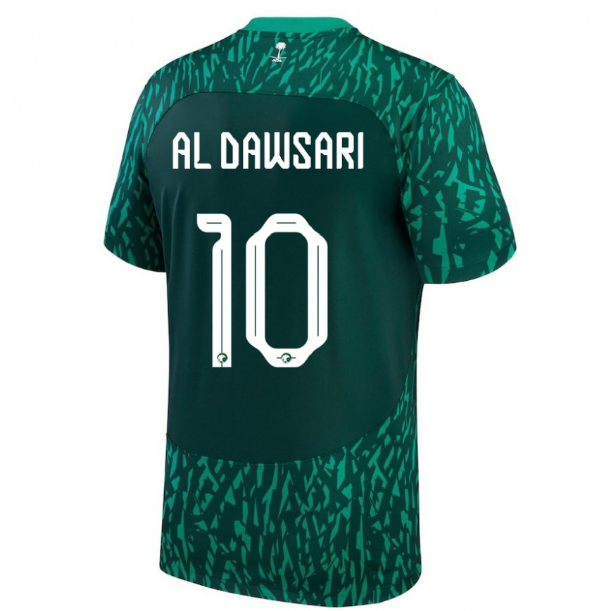 Mujer Camiseta Arabia Saudita Salem Al Dawsari #10 Verde Oscuro 2ª Equipación 22-24