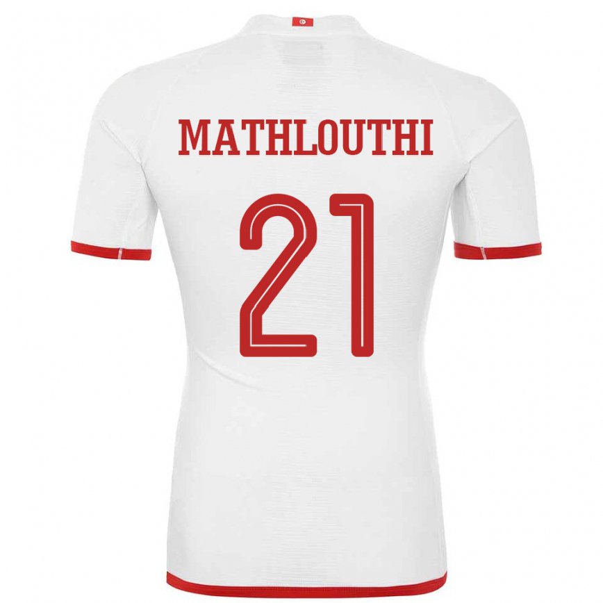 Mujer Camiseta Túnez Hamza Mathlouthi #21 Blanco 2ª Equipación 22-24