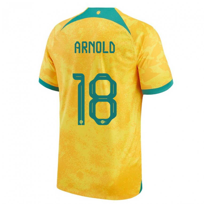 Niño Camiseta Australia Mackenzie Arnold #18 Dorado 1ª Equipación 22-24